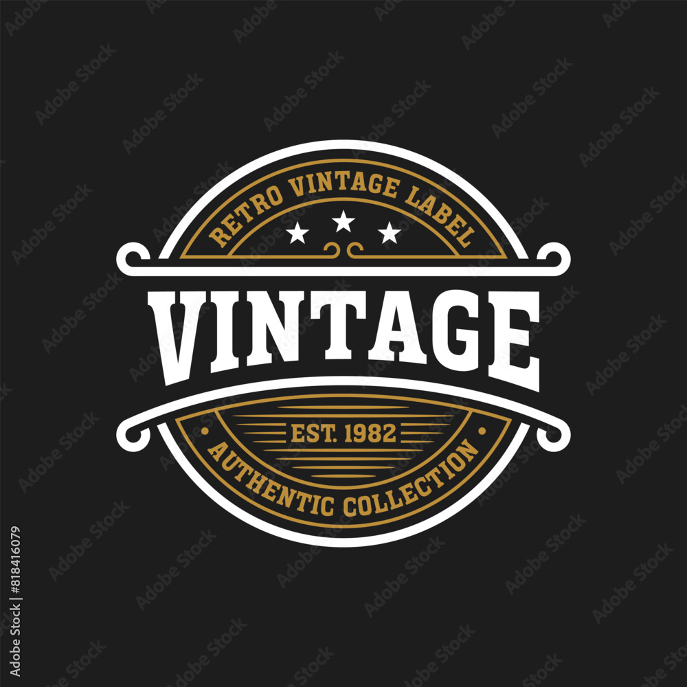 Fototapeta premium Classic Vintage Retro Label Badge Logo Vector Template