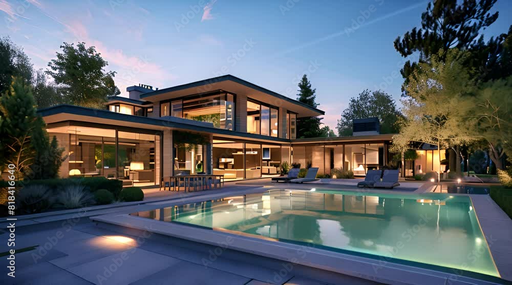 home or house building Exterior and interior design showing tropical pool villa with green garden and bedroom home or house building Exterior and interior design showing tropical pool villa with green garden and bedroom