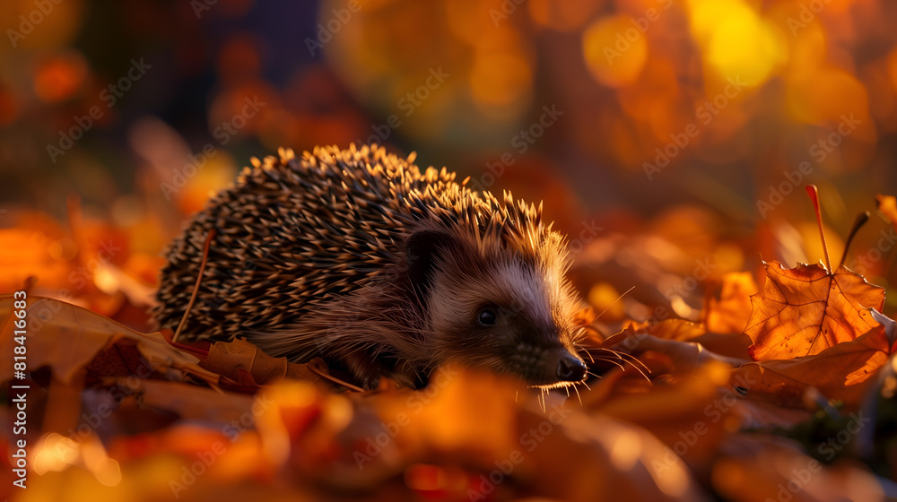 Portrait of a hedgehog in the wild Portrait of a hedgehog in the wild