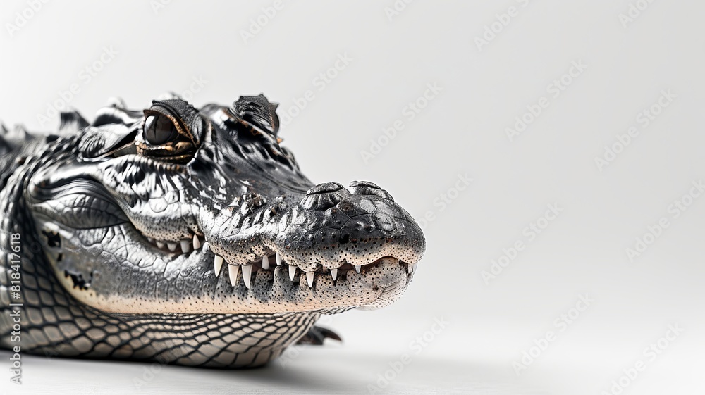 Fototapeta premium alligator on white studio background isolated