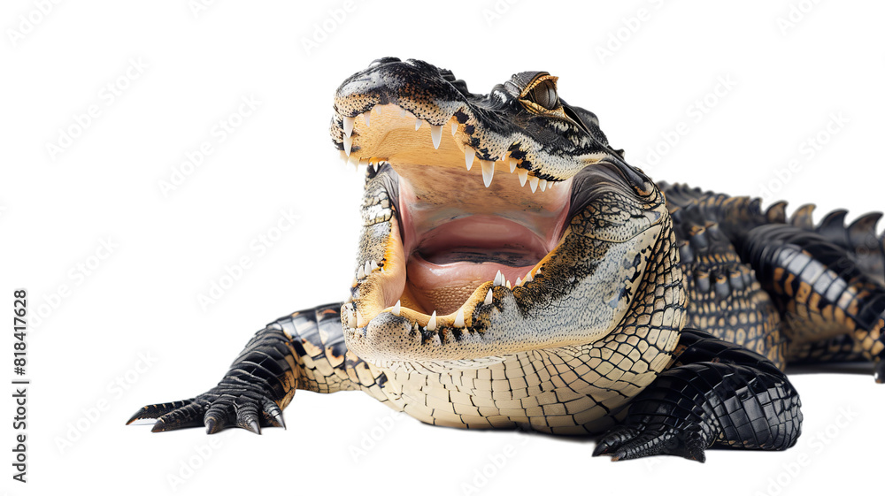 Obraz premium alligator on white studio background isolated