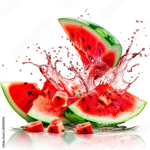 watermelon juice splash on white background