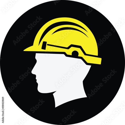 construction Work Safety Helmet  icon vector illustration 