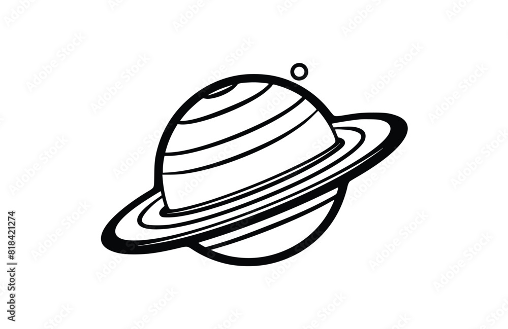 Saturn icon flat vector illustration. Saturn icon flat vector illustration.