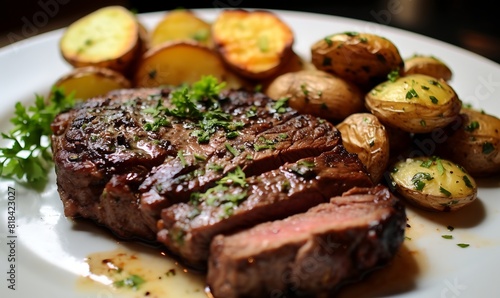 Well-done steak and homemade potatoes