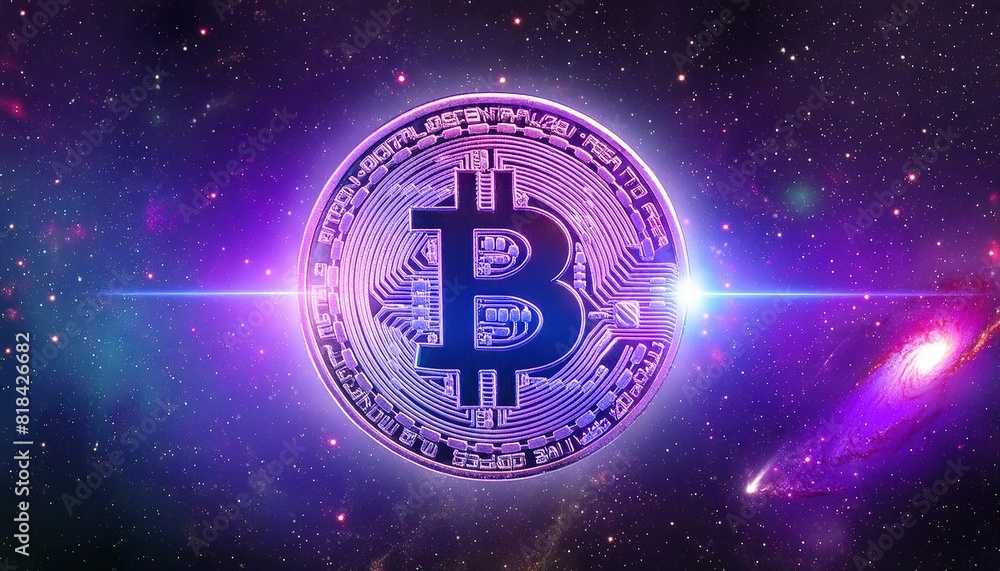 Bitcoin in Space: Cryptocurrency Revolution Digital Art Bitcoin in Space: Cryptocurrency Revolution Digital Art