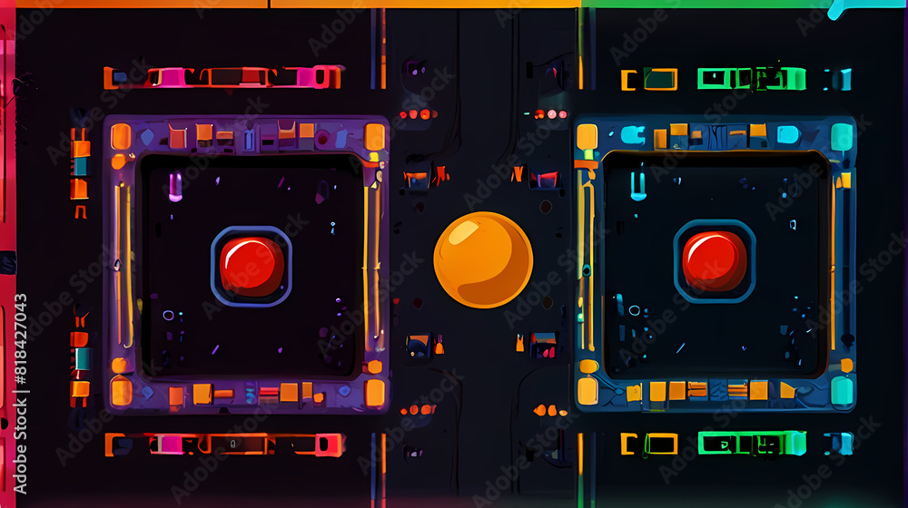 Fototapeta premium Abstract background with a retro arcade game aesthetic Theme 