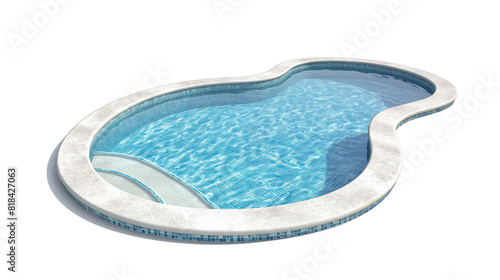 custom kidney shaped pool isolated on transparent background for luxury homes