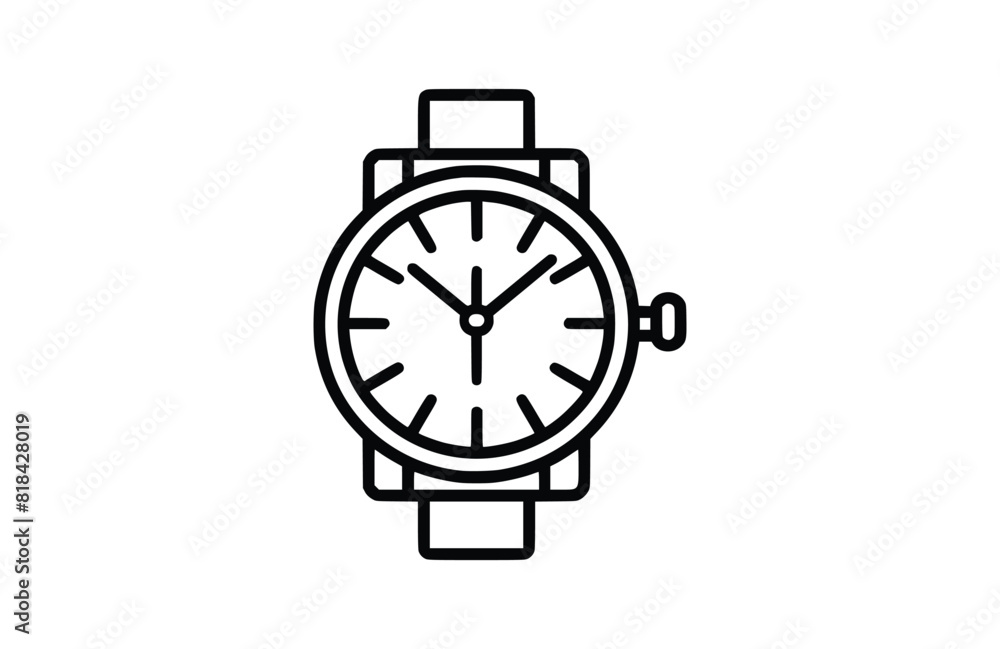 watch icon flat vector illustration. watch icon flat vector illustration.
