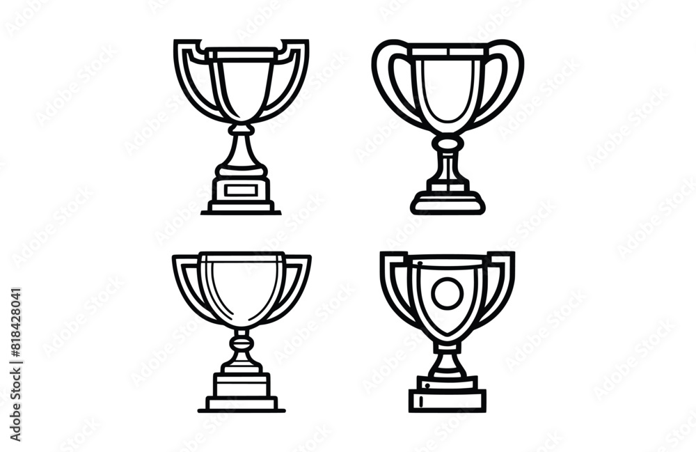 trophy icon flat vector illustration. trophy icon flat vector illustration.