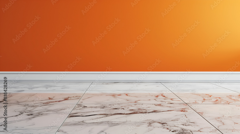 Marble floor with yellow wall background Marble floor with yellow wall background