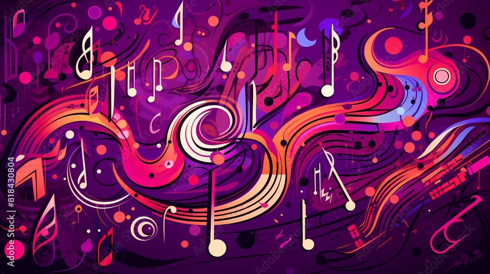 purple background with musical notes purple background with musical notes