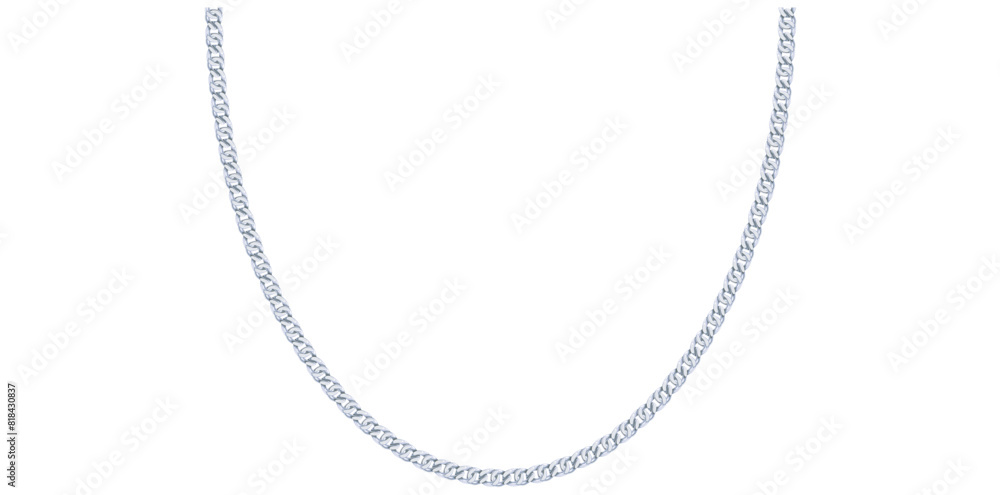 Drawing Style Of Gorgeous Silver Chain Isolated On White Background, Silver Jewelry Vector Illustration. Drawing Style Of Gorgeous Silver Chain Isolated On White Background, Silver Jewelry Vector Illustration.