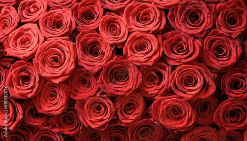 Bouquet of Vibrant Red Roses Closeup
