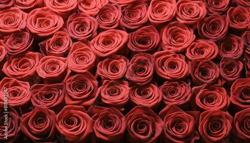 Array of Red Roses in Bloom