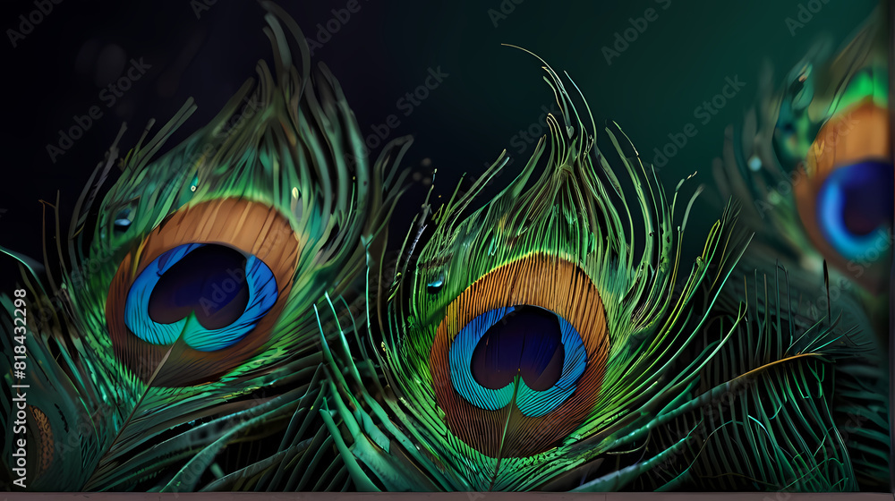 Obraz premium Peacock Feather Illustration Background