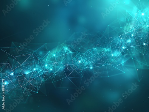 Futuristic Digital Network Visualization with Connected Lines and Nodes in a Blue-Toned Abstract Background