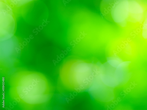 green blurred bokeh background © mansum008