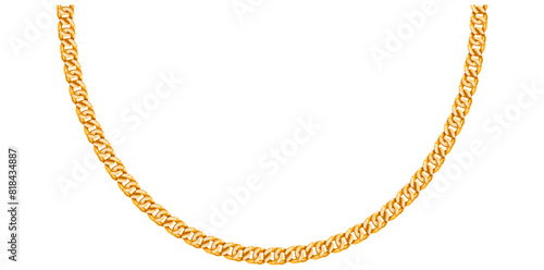 Drawing Style Of Stunning Gold Chain Isolated On White Background, Gold Jewelry Vector Illustration.	