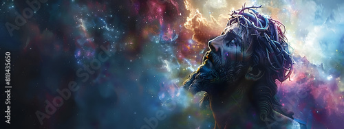 Illustration of our Lord Jesus Christ in heaven © pro click