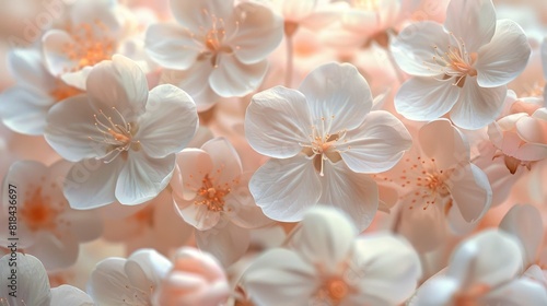 Close-up of bright white summer flowers. Background of flowers