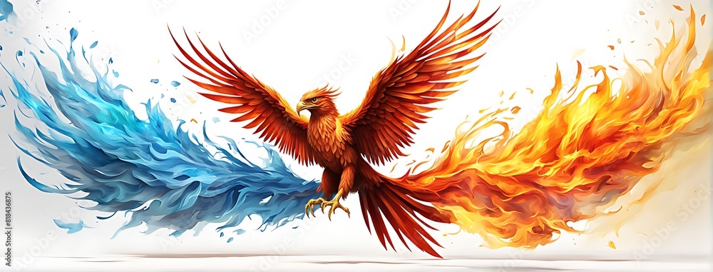 Phoenix bird fire fantasy firebird abstract magic 3D eagle animal ...