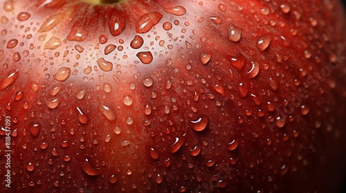 A red apple with water droplets on it