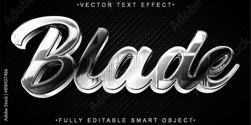 Silver Blade  Vector Fully Editable Smart Object Text Effect
