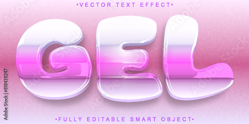 Cartoon Soft Pink Candy Gel Vector Fully Editable Smart Object Text Effect