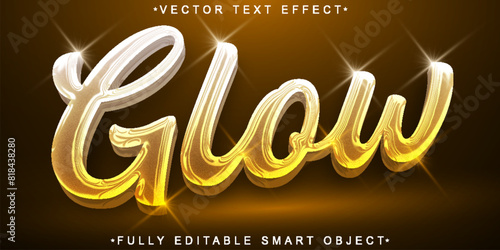 Shiny Luxury Glow Vector Fully Editable Smart Object Text Effect