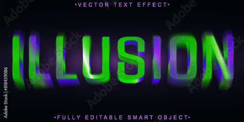 Colorful Hypnotic Illusion Blur Vector Fully Editable Smart Object Text Effect