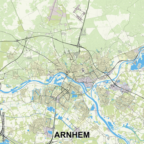 Arnhem  Netherlands map poster art