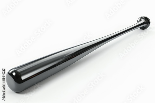 A silver baseball bat is shown in a white background © top images