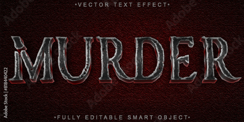 Horror Killer Murder Red Gray Vector Fully Editable Smart Object Text Effect