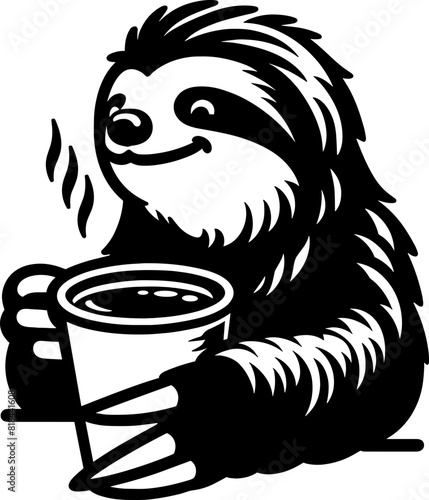 Sloth Drinking Coffee