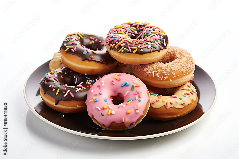 Donuts on a plate. Fresh Donuts.