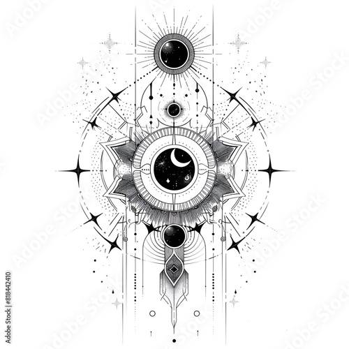 Minimalist Geometric Alchemy Triangle Linework