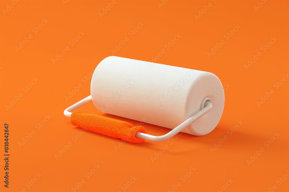 Fototapeta premium Two rolls of toilet paper on orange background for hygiene and wellness concept