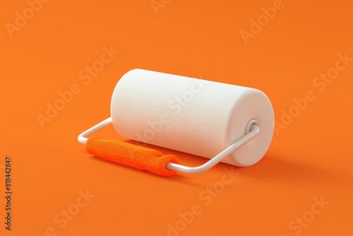 Two rolls of toilet paper on orange background for hygiene and wellness concept