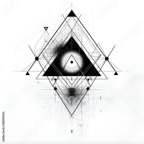Minimalist Geometric Alchemy Triangle Linework