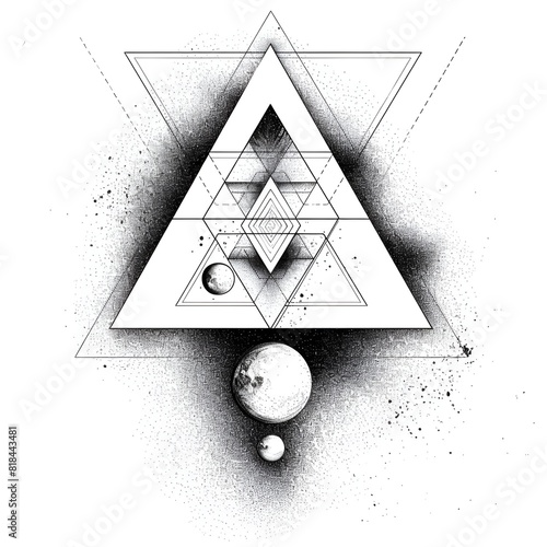 Minimalist Geometric Alchemy Triangle Linework