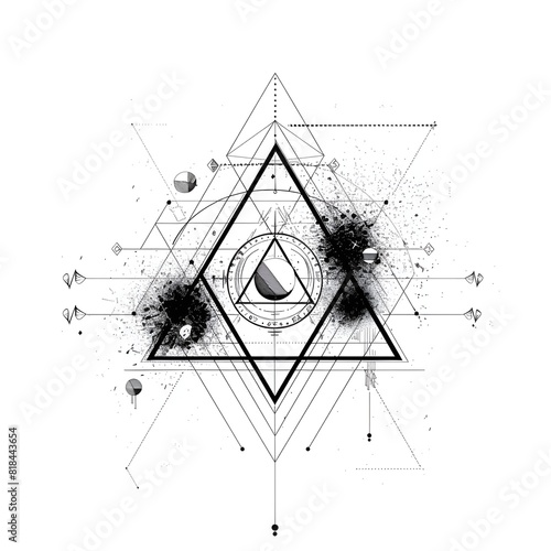 Minimalist Geometric Alchemy Triangle Linework