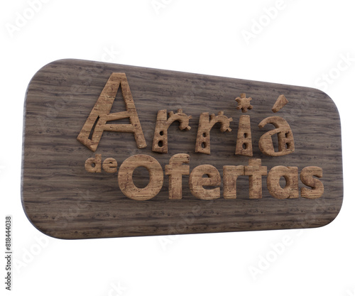 Placa com letreiro Arriá de ofertas
