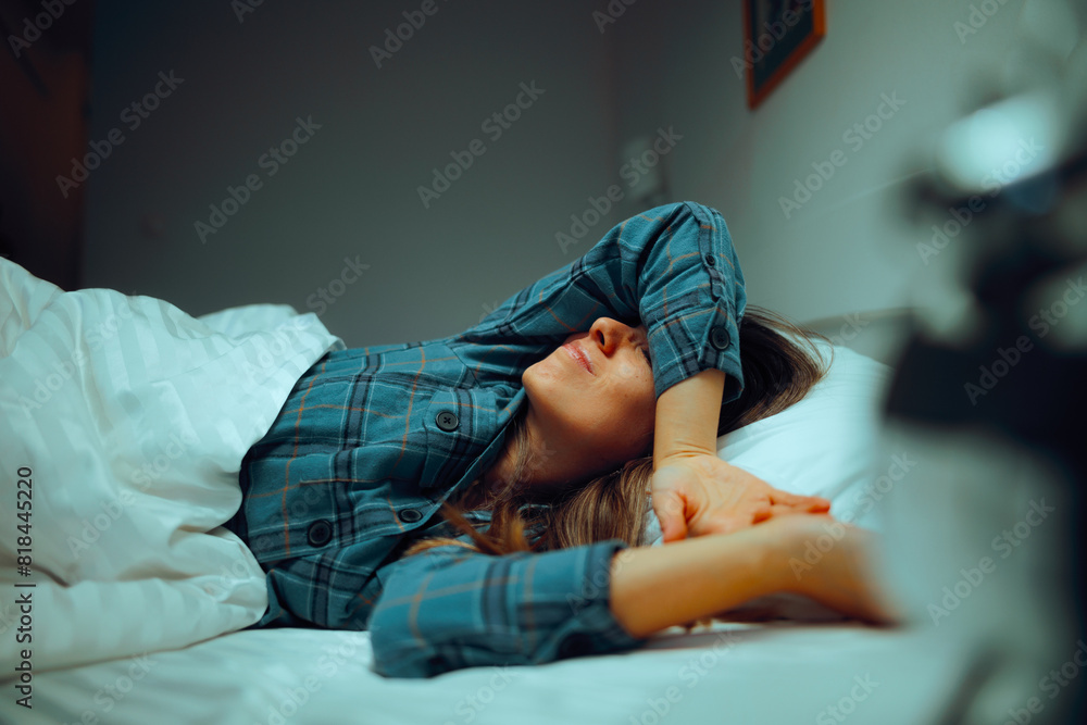 Tired Woman Trying To Seep Suffering from Insomnia. Unhappy girl unable to rest feeling stressed and depressed
Tired Woman Trying To Seep Suffering from Insomnia. Unhappy girl unable to rest feeling stressed and depressed