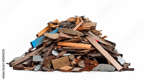 Wallpaper Mural A pile of wood and other debris is piled up on a white background Torontodigital.ca