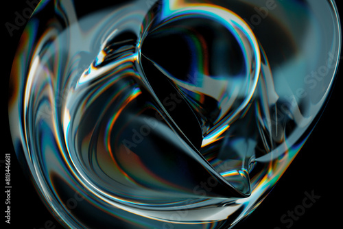 glass dispersion effect abstract background. 3d rendering photo