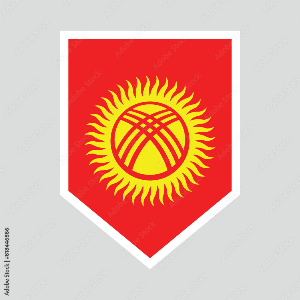 Kyrgyzstan Flag in Shield Shape Frame Kyrgyzstan Flag in Shield Shape Frame