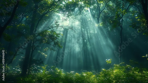 rays of light in forest