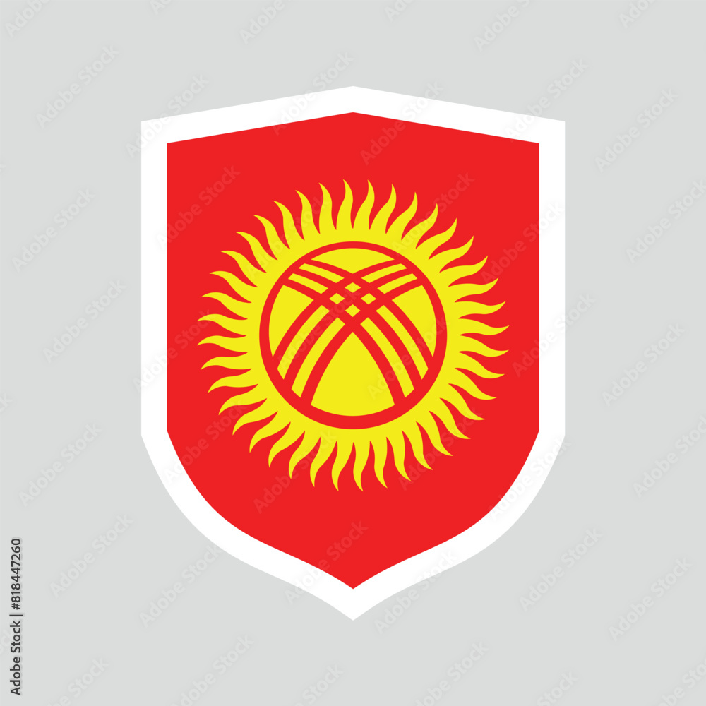 Kyrgyzstan Flag in Shield Shape Frame Kyrgyzstan Flag in Shield Shape Frame