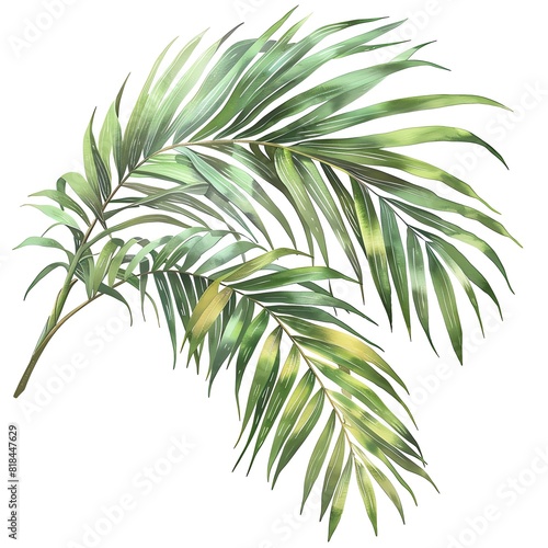 Two watercolor palm leaves